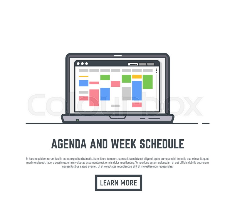 Schedule And Agenda Week Calendar Time Planner For Business And