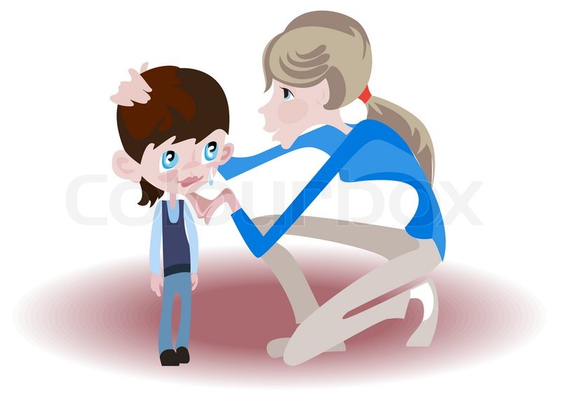 Young Babysitter Gently Comforting A Stock Vector Colourbox