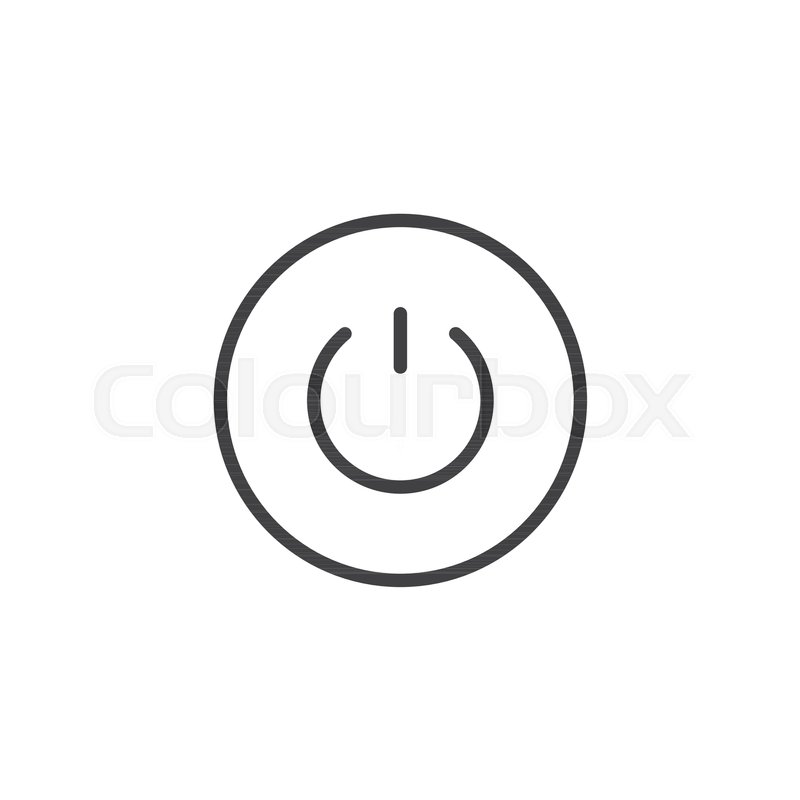 power button line icon outline vector stock vector colourbox power button line icon outline vector