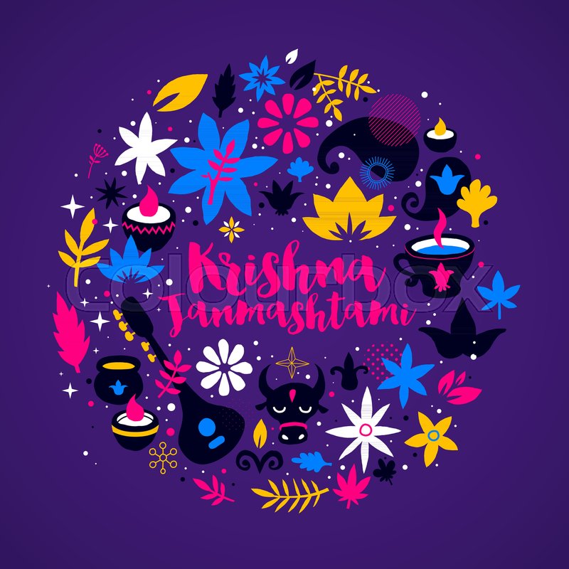 Krishna Janmashtami Design Template Stock Vector Colourbox