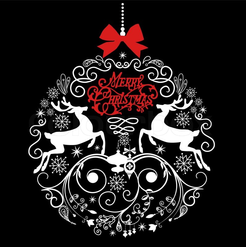 Download Black and White Christmas ball ... | Stock vector | Colourbox