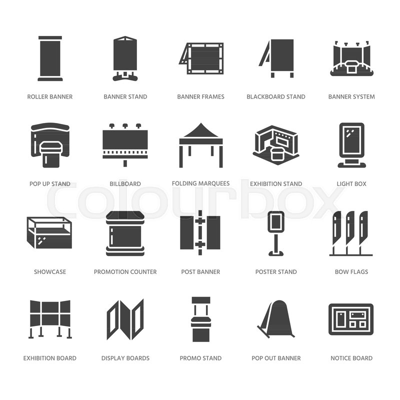 Advertising Exhibition Banner Stands Stock Vector Colourbox