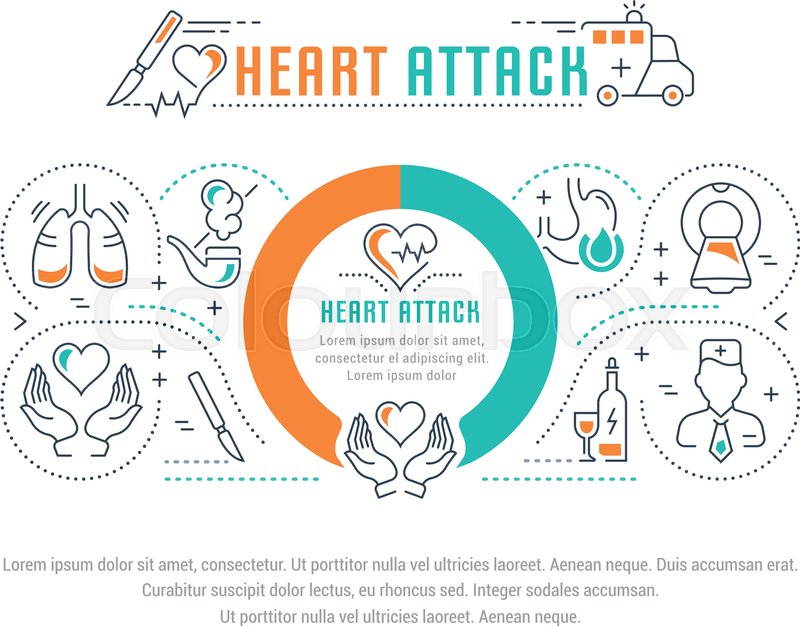 Line Illustration Of Heart Attack Stock Vector Colourbox