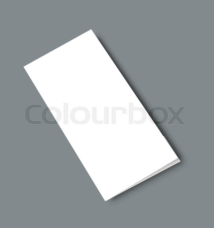 blank tri fold brochure mock up portrait cover isolated stock