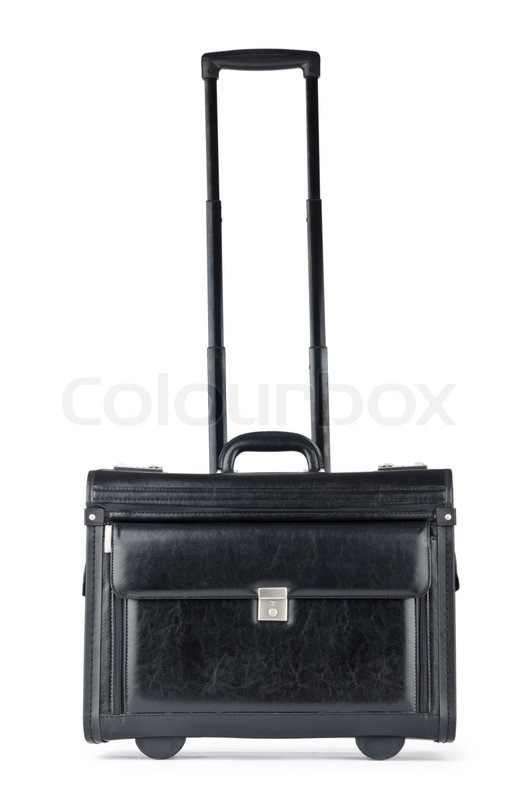 Black briefcase isolated on the white | Stock image | Colourbox