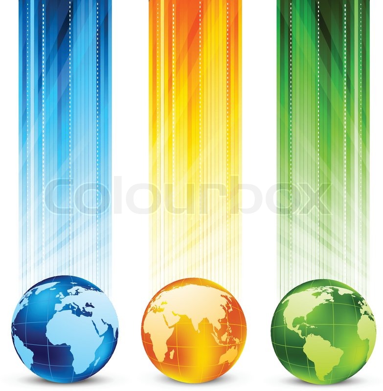 Set of banners with globe Stock vector Colourbox