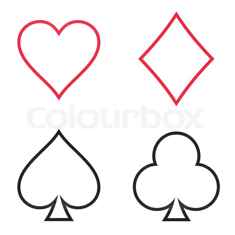 Playing cards outline symbols Stock vector Colourbox