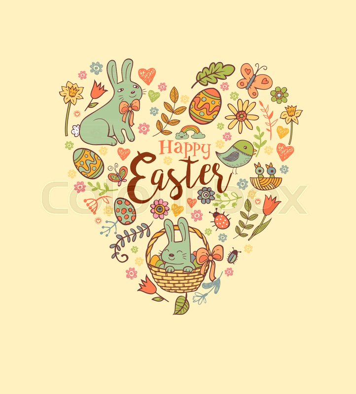 Cute Easter Festive Banner For Stock Vector Colourbox