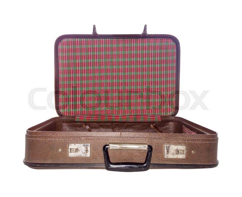 Old Suitcase Open Isolated Vintage Stock Image Colourbox