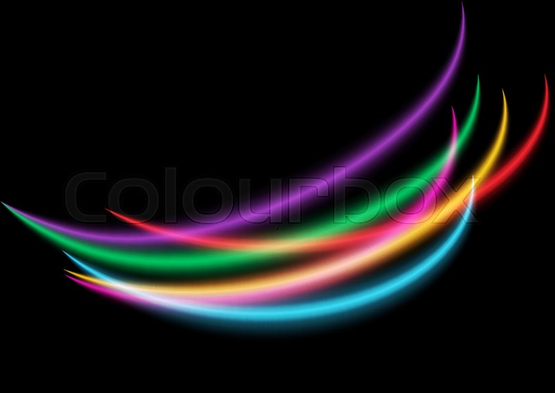 Colorful abstract on black background, Stock vector Colourbox