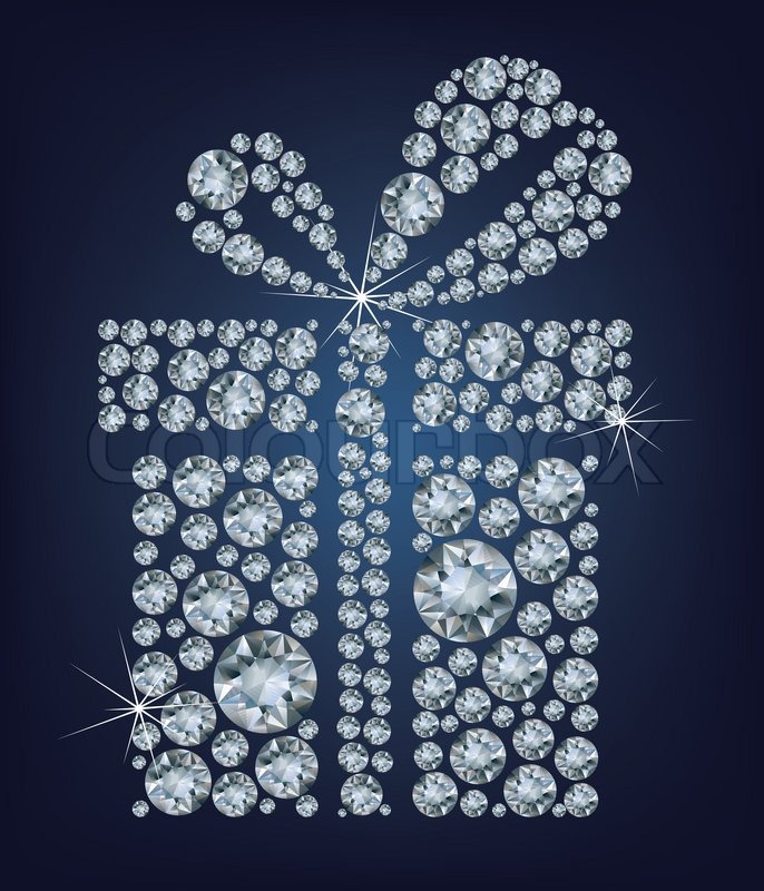 illustration of gift present made up a lot of diamonds illustration of gift present made up a lot of diamonds