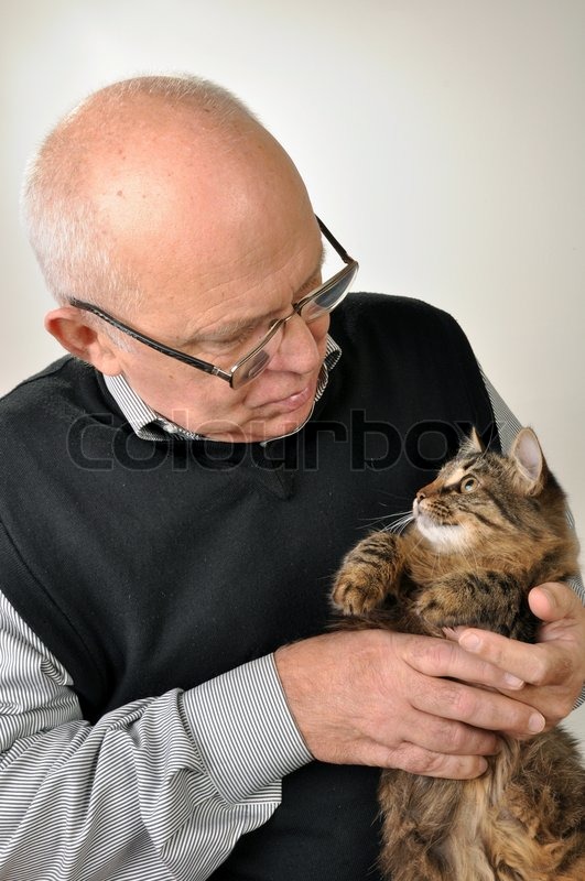 Single mann mit katze