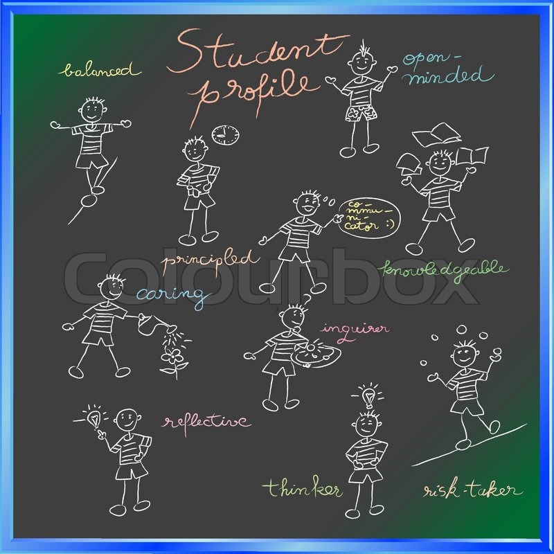hand drawn children composition for international school student