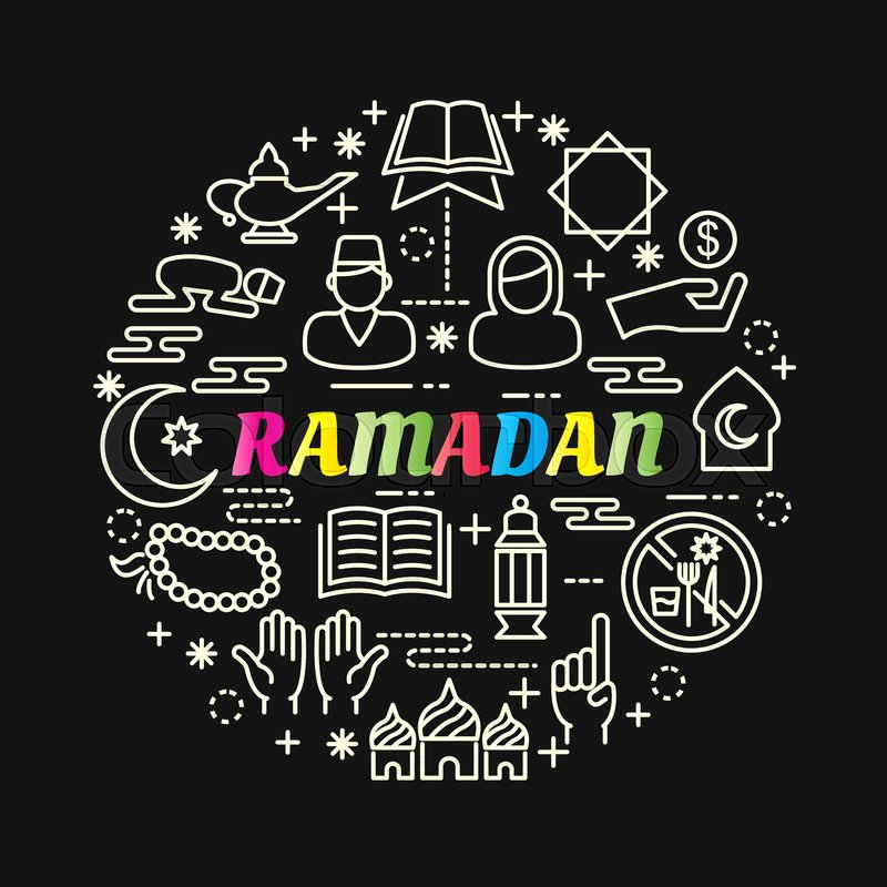 Ramadan colorful gradient with line Stock vector Colourbox