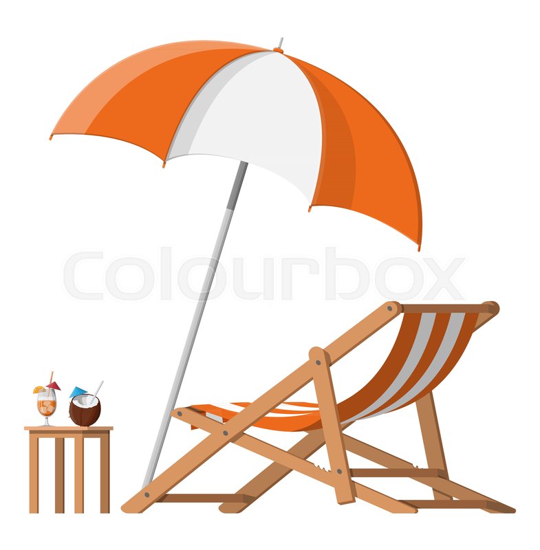 deck chair with umbrella