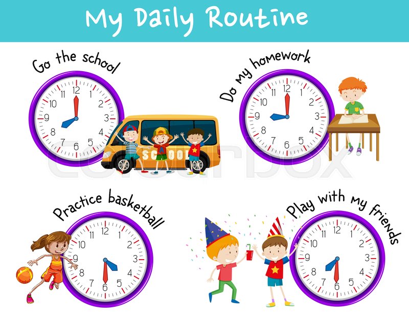 daily routines clipart