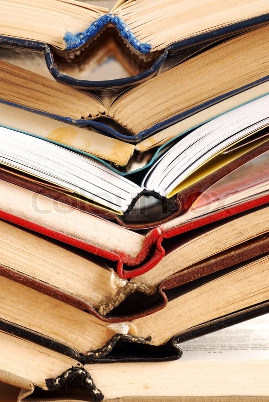 old dusty opened books