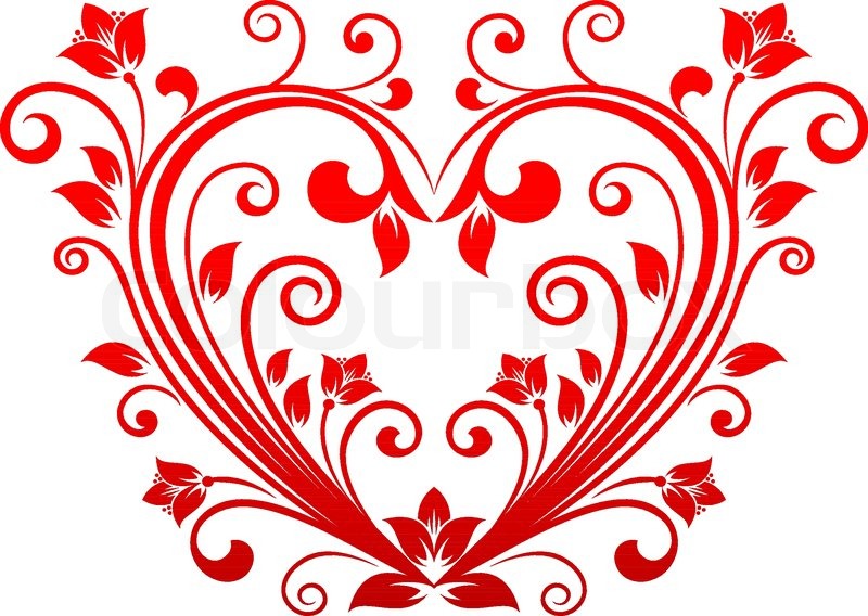 red valentine heart in floral style stock vector colourbox heart desing