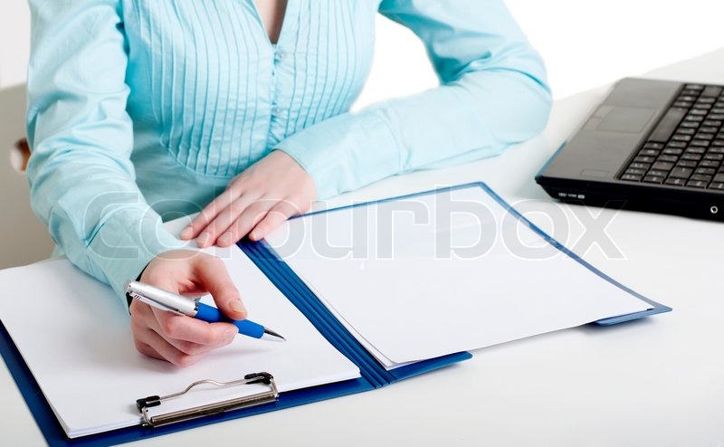 Business The Woman Works At Office Stock Image Colourbox