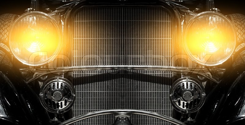 Old Car With Flashing Lights Stock Image Colourbox