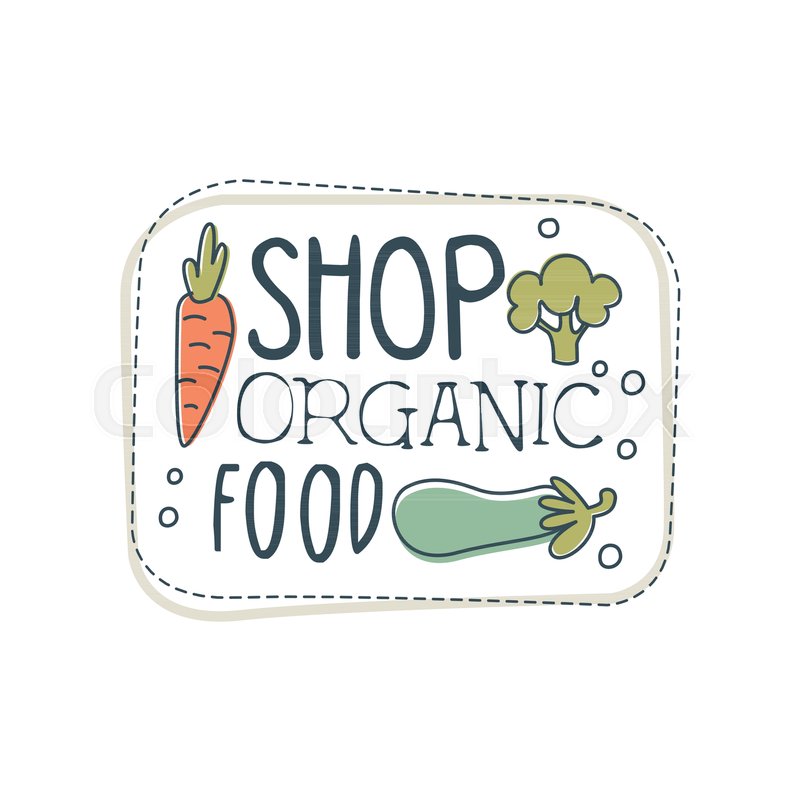 Shop Organic Food Logo Template Label Stock Vector Colourbox