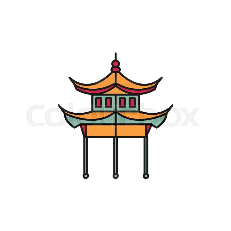 Temple Cartoon Icon Thailand Temple Stock Vector Colourbox