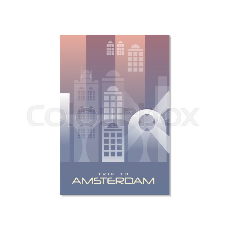 trip to amsterdam travel poster template touristic greeting card travel poster template