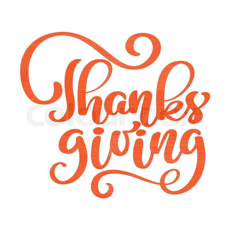 hand drawn red thanksgiving text typography poster phrase