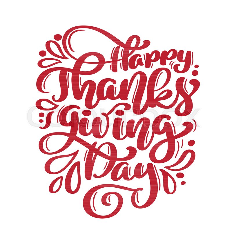 hand drawn happy thanksgiving day text typography poster