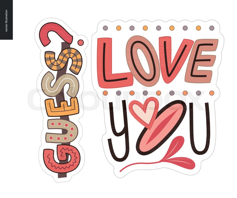 set of contemporary girlie love letter logo a set of vector patches