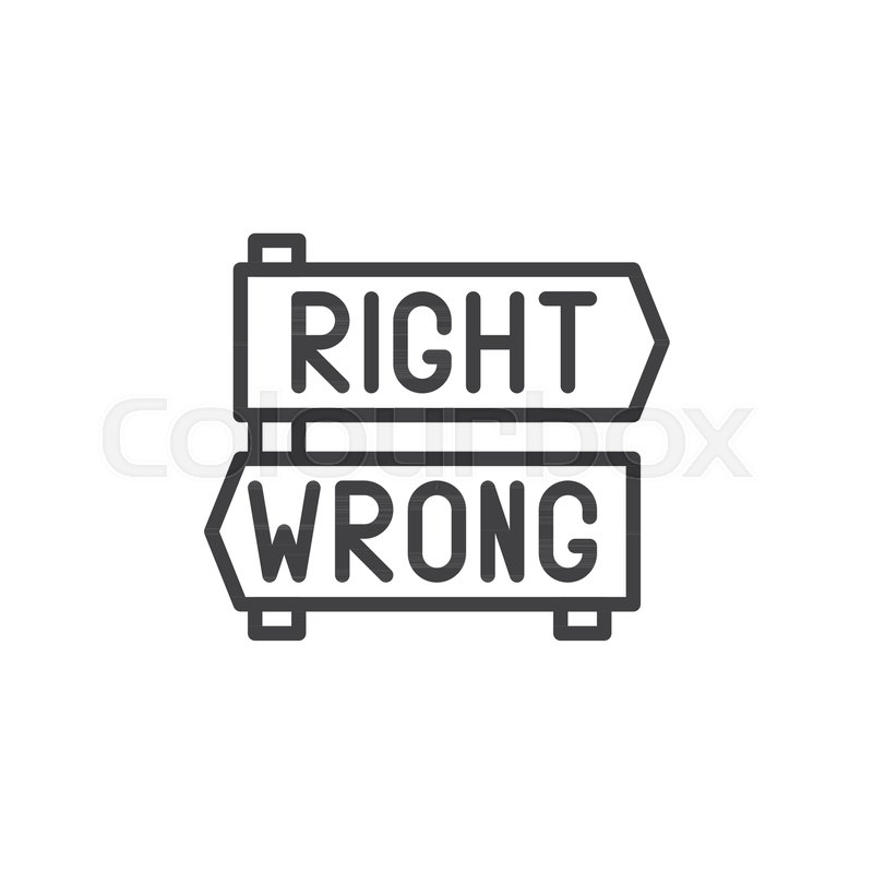 Right And Wrong Decision Arrows Signs Stock Vector Colourbox
