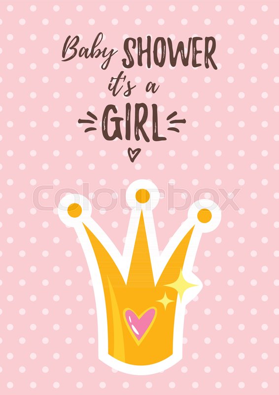 vector cartoon style illustration of baby shower invitation baby