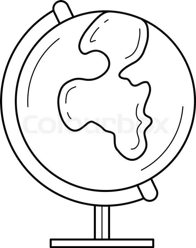 World Globe Vector Line Icon Isolated Stock Vector Colourbox
