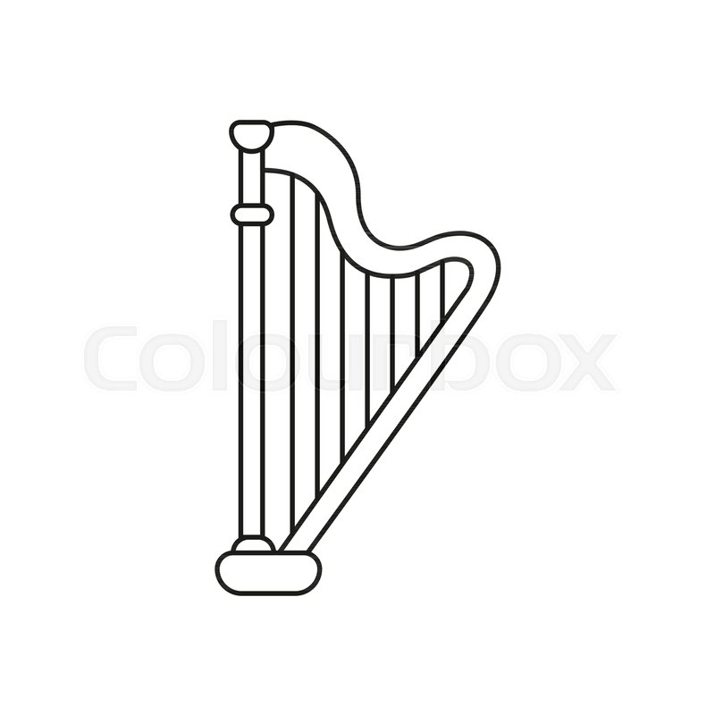 Harp icon. Outline illustration of Stock vector Colourbox