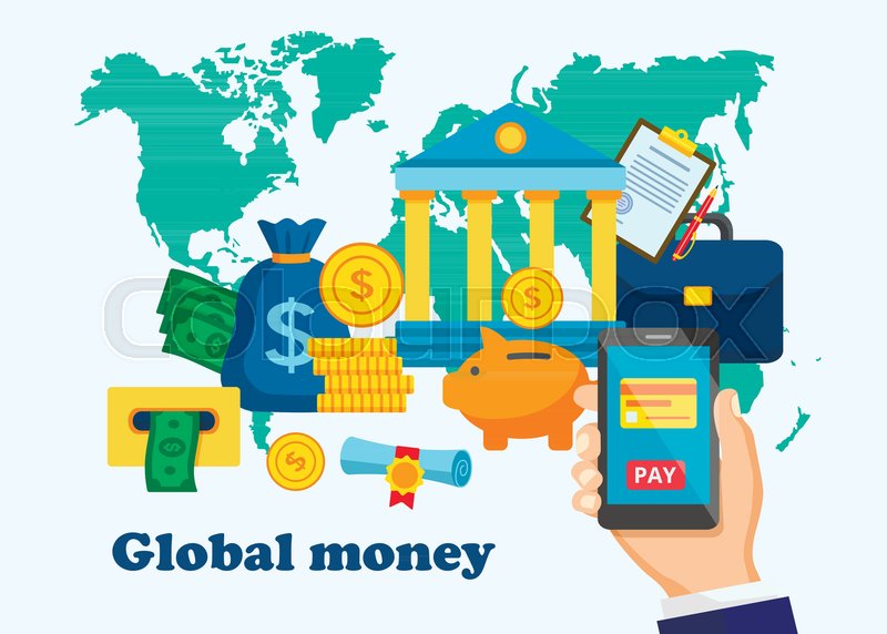 Global Money Design Banner Bank Stock Vector Colourbox