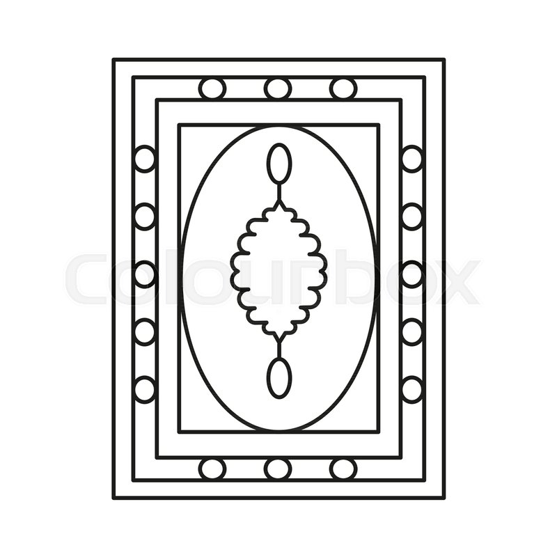 Turkish Carpet Icon Outline Vector For Web Design Isolated On White Background Turkish Carpet Icon Outline Vector For Web Design Isolated On White Background