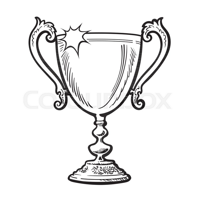 Trophy winner cup, award. Black and Stock Vector Colourbox