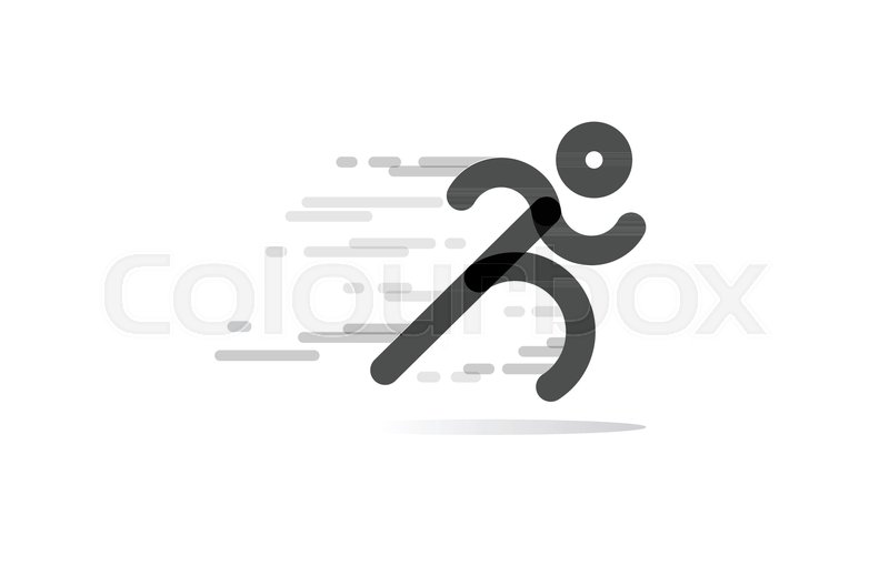 Running Man Icon Vector Silhouette On White Stock Vector, 56% OFF