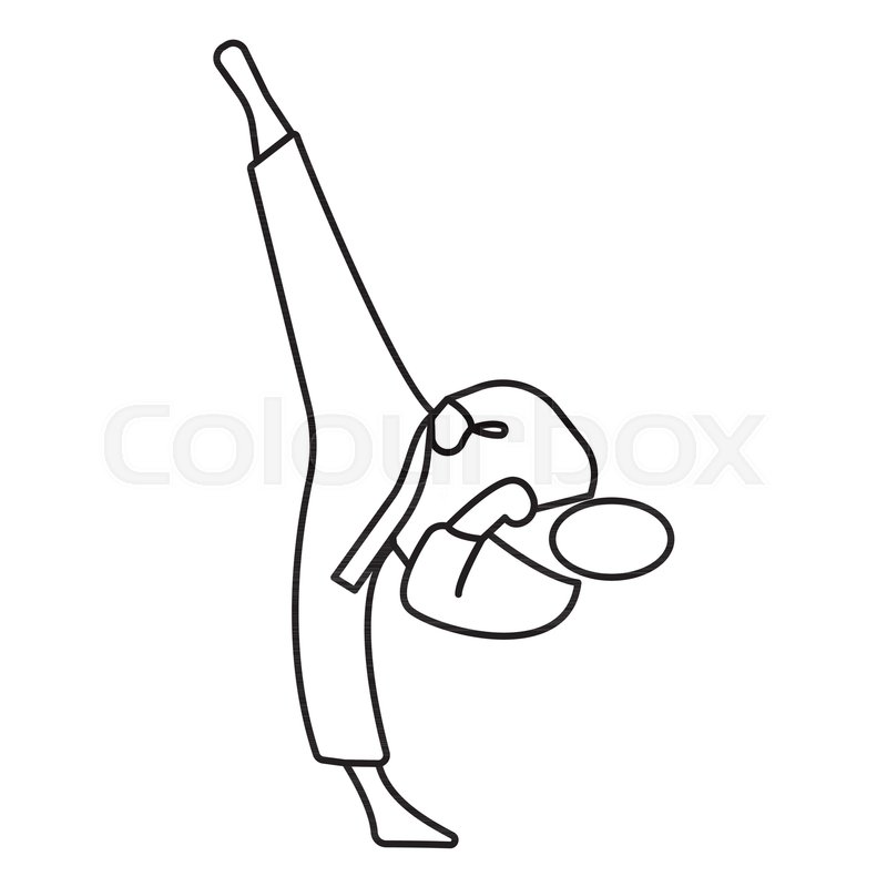Taekwondo Icon Outline Taekwondo Stock Vector Colourbox