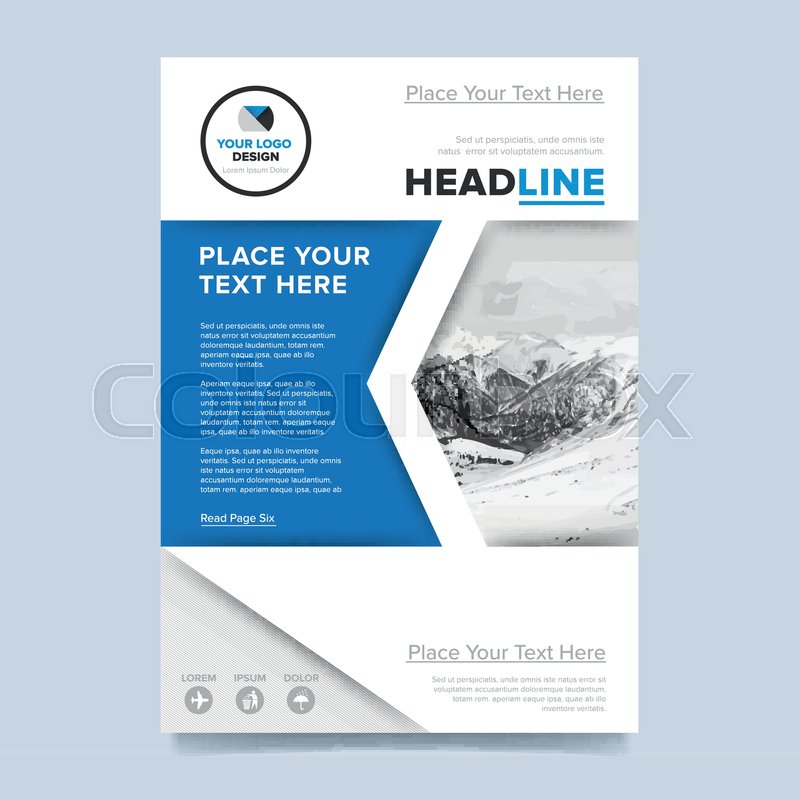 brochure cover presentation design template vector blue annual