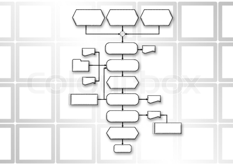 Empty flow chart diagram isolated on white | Stock Photo | Colourbox