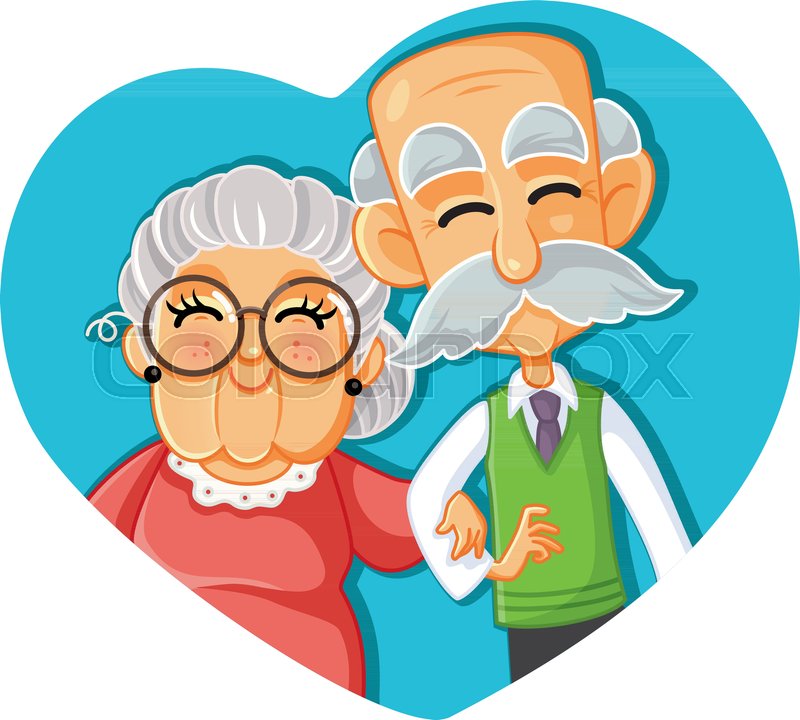 Grandma And Grandpa Celebrating Stock Vector Colourbox