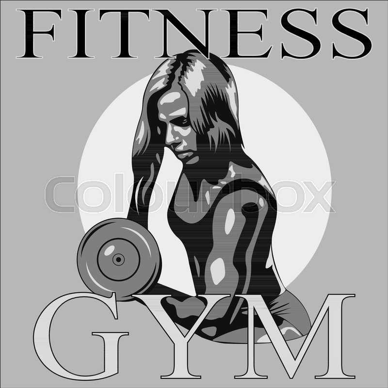 Sporty Woman With Dumbbells Isolated Stock Vector Colourbox