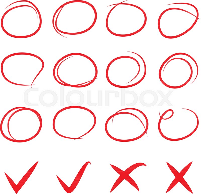 Free Vector  Check mark and cross hand drawn circles