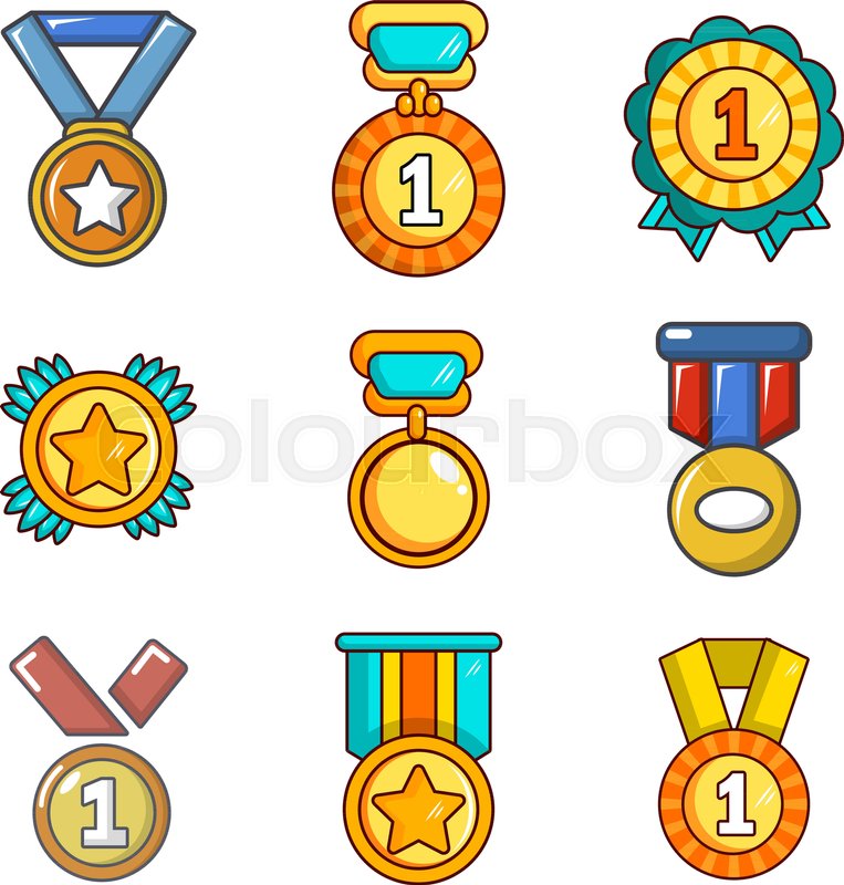 Gold medal icon set, cartoon style | Stock vector | Colourbox Gold medal icon set, cartoon style | Stock vector | Colourbox