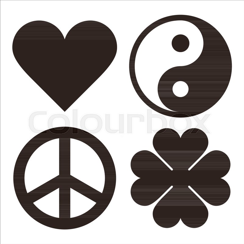 Heart yin yang peace symbol and stock vector colourbox
