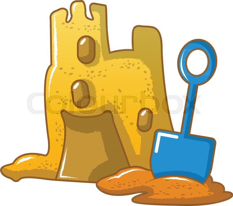 Kid Sand Castle Icon Cartoon Stock Vector Colourbox