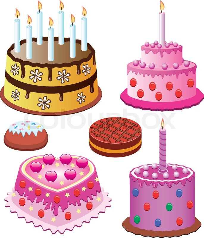 vector sweet cakes set