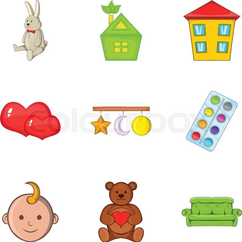 Couch Potato Icons Set Cartoon Set Of Stock Vector Colourbox