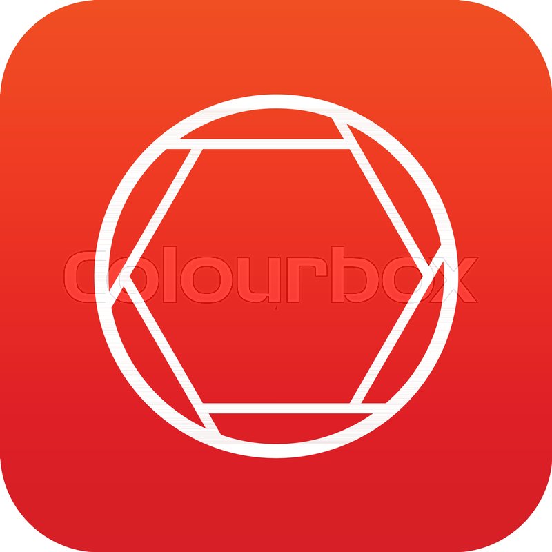 Closed objective icon digital red for ... | Stock vector | Colourbox